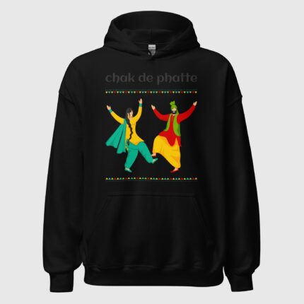 Chak De Phatte White & Black Unisex Hoodie