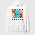 Malka-e-Gossip Unisex White & Black Hoodie