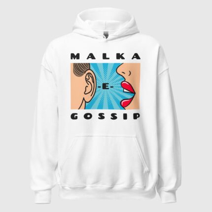 Malka-e-Gossip Unisex White & Black Hoodie